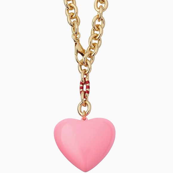 Roxanne Assoulin The Happy Heart Goldtone & Enamel Necklace - pink / long - Picture 2 of 6